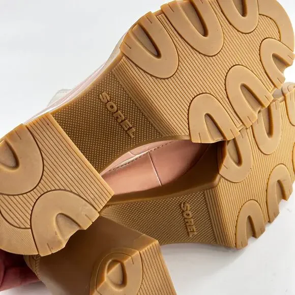 SOREL Brex Chelsea Zip Booties 8 NWT Boot Ankle White Platform Heel Leather - Picture 5 of 9